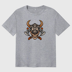 Мужская футболка оверсайз Череп викинга