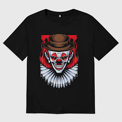 Футболка оверсайз мужская Клоун в шляпе, цвет: черный