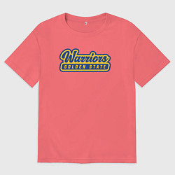 Футболка оверсайз мужская Warriors - Golden State, цвет: коралловый