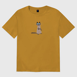 Футболка оверсайз мужская Kitten, цвет: горчичный