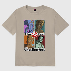 Футболка оверсайз мужская The real ghostbusters, цвет: миндальный