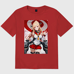 Футболка оверсайз мужская Марин Китагава косплей Azur Lane, цвет: красный