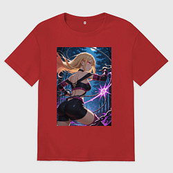 Футболка оверсайз мужская Марин Китагава косплей Fate stay night, цвет: красный