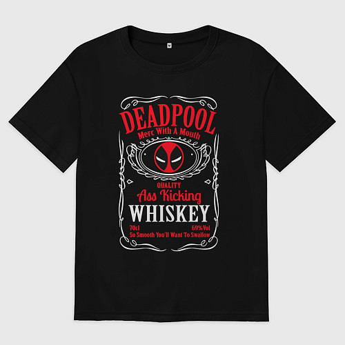 Мужская футболка оверсайз Deadpool whiskey / Черный – фото 1