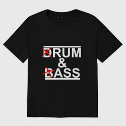 Футболка оверсайз мужская Drum and bass black, цвет: черный