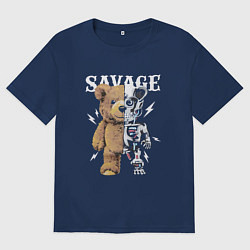 Футболка оверсайз мужская Дикий медведь, цвет: тёмно-синий