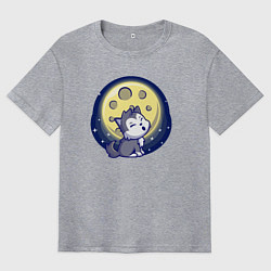 Мужская футболка оверсайз Moon wolf