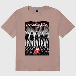 Мужская футболка оверсайз Молодые Роллинги со спины - восход солнца