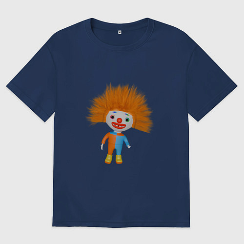 Мужская футболка оверсайз Рыжеволосый клоун / Тёмно-синий – фото 1