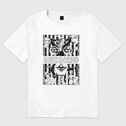 Футболка оверсайз мужская Radiohead band rock, цвет: белый