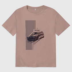 Мужская футболка оверсайз Спорткар для уличной гонки