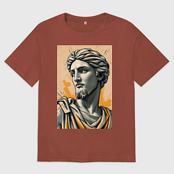 Мужская футболка оверсайз Арт с античным портретом