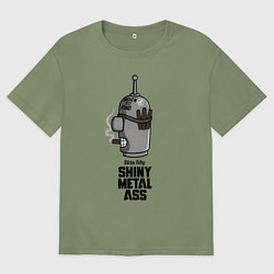 Мужская футболка оверсайз Бендер - укуси мой металлический зад