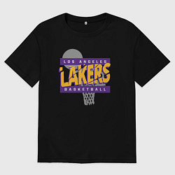 Футболка оверсайз мужская Lakers basketball play, цвет: черный
