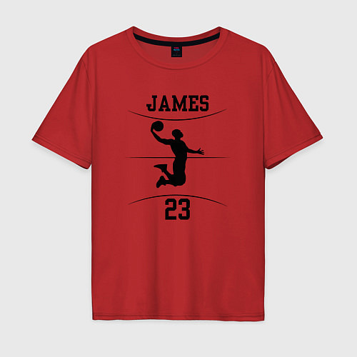 Мужская футболка оверсайз James 23 / Красный – фото 1