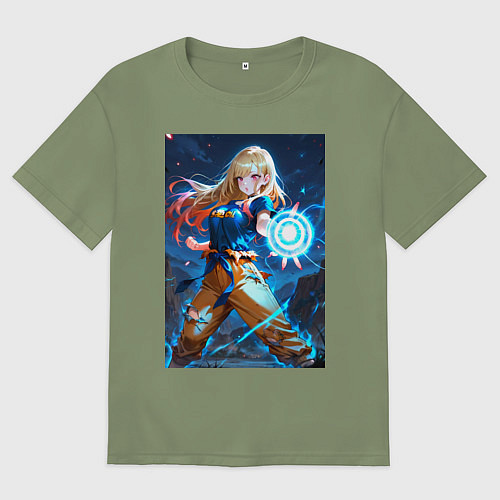 Мужская футболка оверсайз Марин Китагава косплей Dragon Ball / Авокадо – фото 1