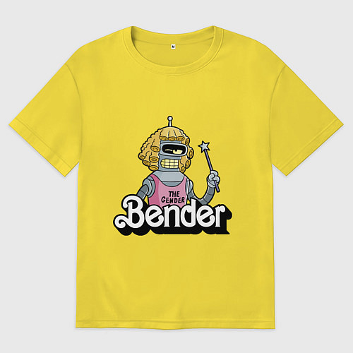 Мужская футболка оверсайз Gender Bender / Желтый – фото 1