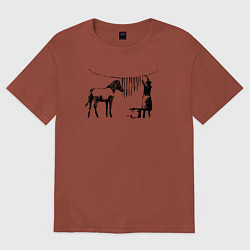 Мужская футболка оверсайз Banksy zebra