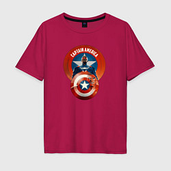 Футболка оверсайз мужская Captain America: Brave New World, цвет: маджента