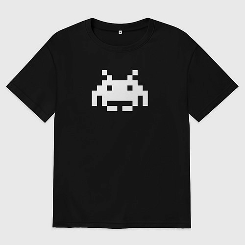 Мужская футболка оверсайз Space invader / Черный – фото 1