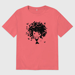 Мужская футболка оверсайз Милая весенняя девчонка