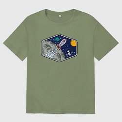 Мужская футболка оверсайз Moon rocket