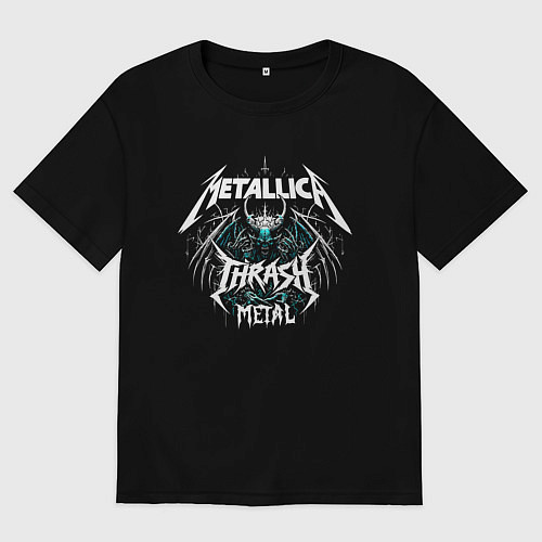Мужская футболка оверсайз Metallica - thrash metal rock / Черный – фото 1