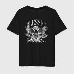 Футболка оверсайз мужская Blessed forever, цвет: черный