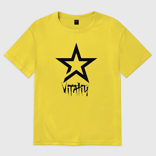 Мужская футболка оверсайз Vitaliy - star / Желтый – фото 1