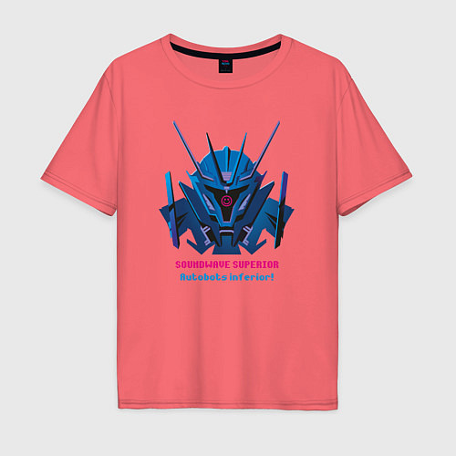 Мужская футболка оверсайз Soundwave superior / Коралловый – фото 1
