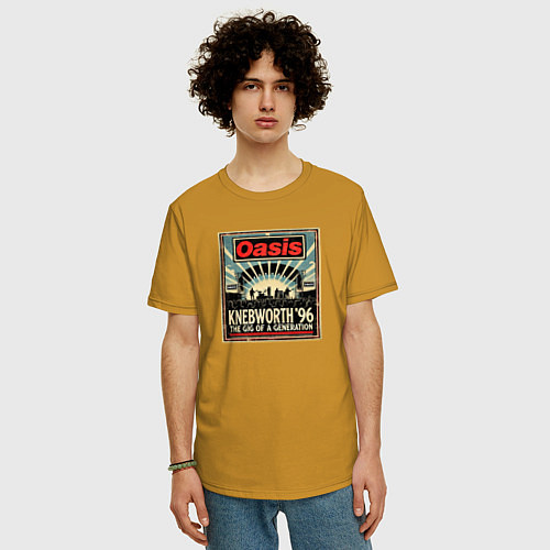 Мужская футболка оверсайз Oasis 96 / Горчичный – фото 3