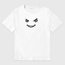 Мужская футболка оверсайз Хитрый злобный смайлик