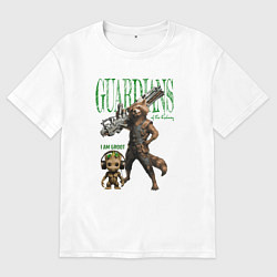 Мужская футболка оверсайз Малыш грут и енот ракета из стражи галактики