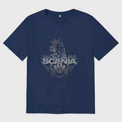 Футболка оверсайз мужская Scania super, цвет: тёмно-синий