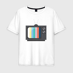 Футболка оверсайз мужская Old television, цвет: белый