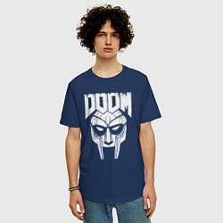 Футболка оверсайз мужская Doom mask, цвет: тёмно-синий — фото 2