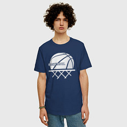 Футболка оверсайз мужская Basketball play, цвет: тёмно-синий — фото 2