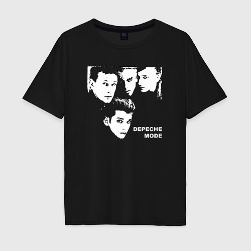 Мужская футболка оверсайз Depeche mode faces / Черный – фото 1