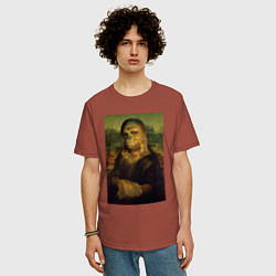 Футболка оверсайз мужская Чубакка - Мона Лиза, цвет: кирпичный — фото 2