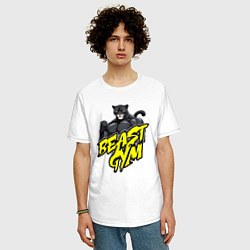 Футболка оверсайз мужская Beast gym, цвет: белый — фото 2