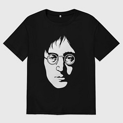 Футболка оверсайз мужская Джон Леннон, цвет: черный