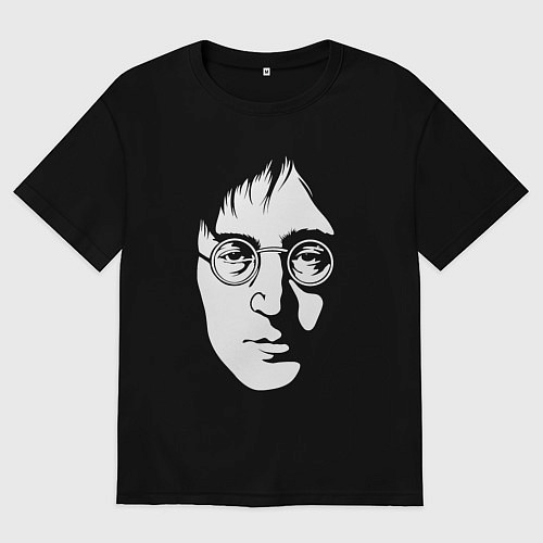Мужская футболка оверсайз Джон Леннон / Черный – фото 1