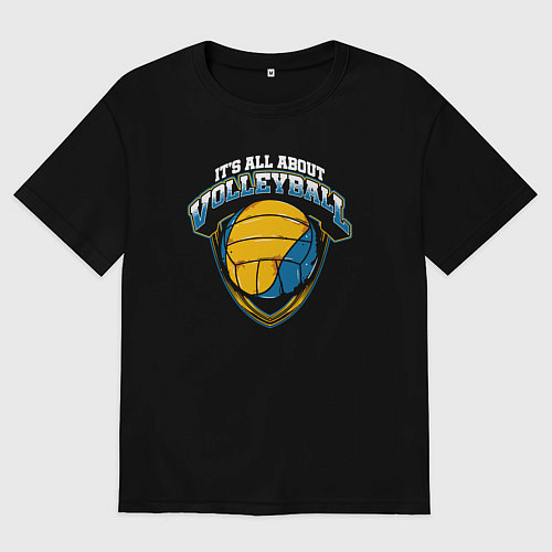 Мужская футболка оверсайз Это всё волейбол / Черный – фото 1