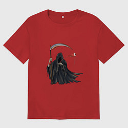 Футболка оверсайз мужская Смерть с йо-йо, цвет: красный