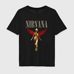 Футболка оверсайз мужская Rock nirvana in utero, цвет: черный