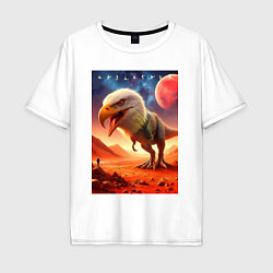 Футболка оверсайз мужская Eaglesaurus - meme, цвет: белый