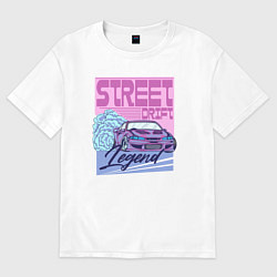 Футболка оверсайз мужская Street drift, цвет: белый