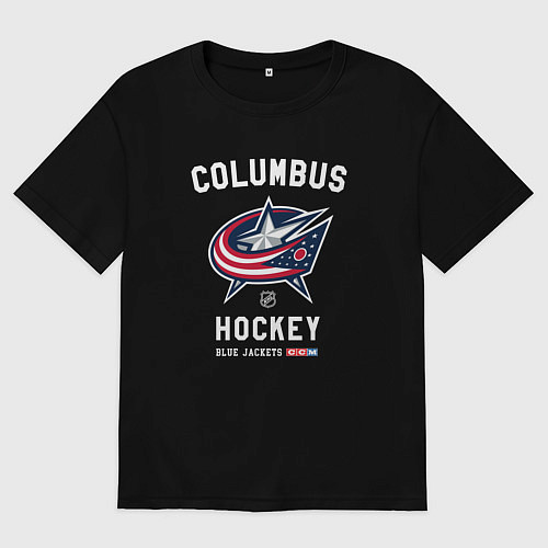 Мужская футболка оверсайз Коламбус Блю Джекетс НХЛ / Черный – фото 1