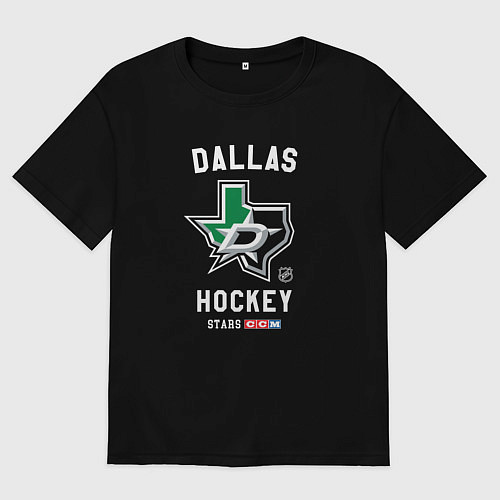 Мужская футболка оверсайз Даллас Старз НХЛ / Черный – фото 1