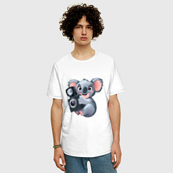 Футболка оверсайз мужская Коала фотограф, цвет: белый — фото 2